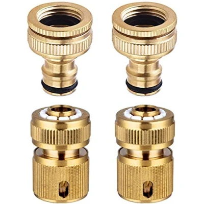 Image de CT Raccord de Robinet Tuyau d&#039;arrosage 4 pièces Rapide pour 1/2 po et 3/4