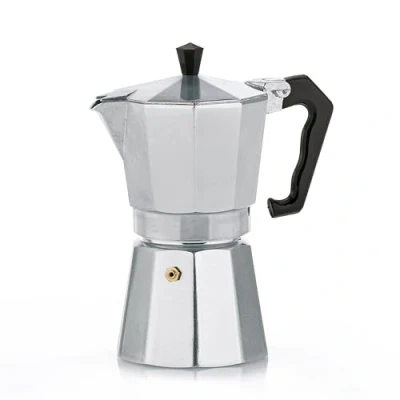 Image de Kela 10591 cafetière italienne Moka traditionnelle, aluminium, 6 tasses, &#039;Italia&#039;, Argent, 9.5 x 17 cm