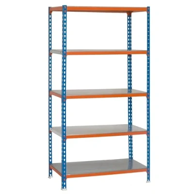 Image de SimonRack Étagère Rangement et 5 Niveaux, 180 kg Capacité de Charge Point Flexion, 1800x900x300 mm, Lourde, Garage, Bleu/Orange/Galvanisé Simonclick