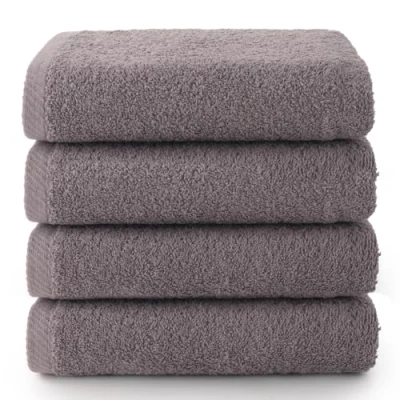 Image de Top Towel Plus Serviettes de Bain 4 Visage ou Bidet 30 x 50 cm 100% Coton Gris