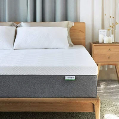 Image de Novilla Matelas 180 x 200 Fibres de Bambou Mousse à Mémoire Forme en Gel Fermeté Moyenne Isolation du Mouvement Ultra Respirant Épaisseur 18 cm