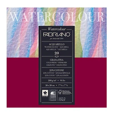 Image de FABRIANO Bloc Watercolour 20f 200g 20*20