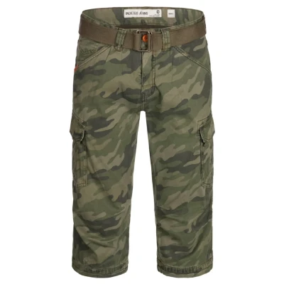 Image de Indicode Jeans MIT GÜRTEL Nicolas Short, Homme, Taille: Small, Mottled dark green