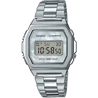 Image de Casio Premium Unisex Montre à affichage digital, Taille: One Size, Silver coloured
