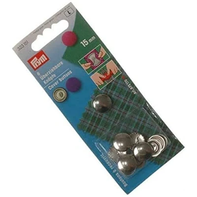 Image de Prym Cover Buttons Brass Silver col 15 mm Without Tool