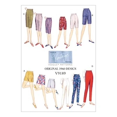Image de Vogue Patterns 9189 A5, short et pantalon pour femme, tailles 34 42, multicolore