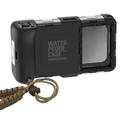 Image de Étui de téléphone plongée universel étanche pour la avec tuba, plongée/le surf, interface perche à selfie et trou cordon équipé 2ème génération sous marin