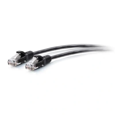 Image de C2G Câble de raccordement Ethernet fin Cat6a non blindé (UTP) avec protection anti accrochage 0,3 m Noir Neuf