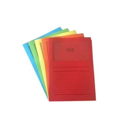 Image de ELBA Paquet de 10 pochettes coins ELCO ORDO format 22x31cm à fenêtre 80g coloris assortis