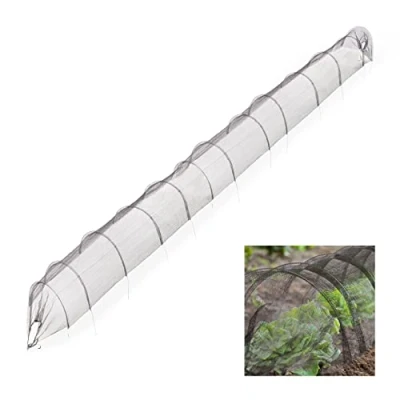 Image de Relaxdays Tunnel de forçage, 7 mètres, Filet PE, avec arcs Tunnel, pour légumes, Fraises, Jardin, Pliable, Noir