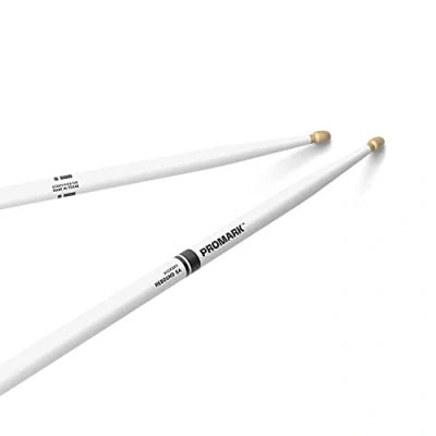 Image de PROMARK American Hickory Rebound Paire de baguettes 5A avec pointe gland Blanc