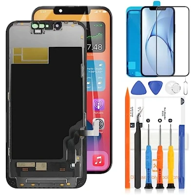 Image de LADYSON Écran pour iPhone 13 LCD A2633 A2482 A2631 A2634 A2635 Tactile Digitizer Kit de Remplacement +Outil(Incell, Non Original)