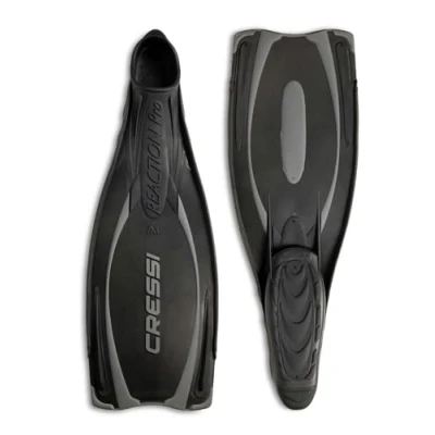 Image de Cressi Reation Ultra Visible Reaction Pro Palme chaussante Mixte, Noir/Argent, 36/37