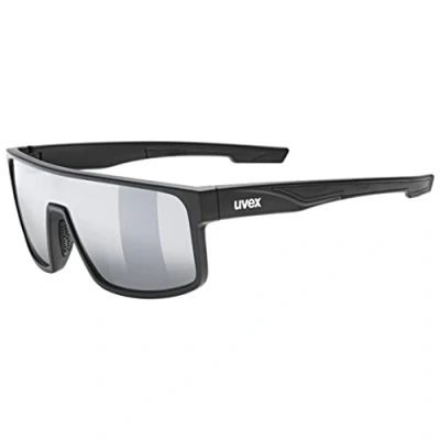 Image de uvex Lgl 51 Lunettes de Soleil pour Hommes et Femmes Effet Miroir Catégorie Filtre 3 Black Matt/Silver One Size