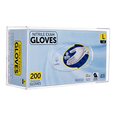 Image de KOEMEHR Support mural distributeur de boîte à gants pour jetables rangement médicaux, latex, caoutchouc, nitrile, examen, jetables, transparent