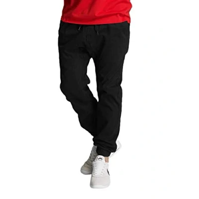 Image de Southpole Basic Stretch Twill Jogger Pants Reg and Big &amp; Tall Sizes Pantalon décontracté, Noir, 3XL Homme