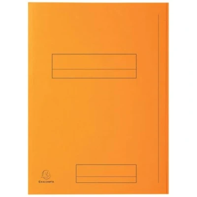 Image de Exacompta Réf. 335007E Paquet de 50 chemises rigides imprimées avec 2 rabats SUPER 210 g/m² couleurs pastel certifiées PEFC™ dimensions 24 x 32 cm pour format A4 couleur orange
