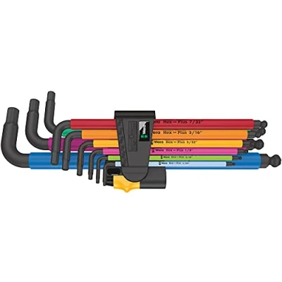 Image de 950/9 Hex Plus Multicolour Imperial 2 Jeu de clés mâles coudées, syst. impérial, BlackLaser, 9 pièces
