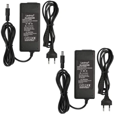 Image de LEDMO 2 Pack Alimentation Adaptateur,Transformateurs 12V 5A,Transformateurs Bande 60W Chargeur pour PC Portable, LED Ruban, LCD TFT Monitors, DVD, TVs etc