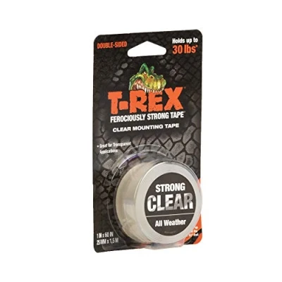 Image de T Rex Tape Extreme Hold Ruban de montage double face transparent, peut contenir jusqu&#039;à 30 lb, 25 mm x 1,5 m