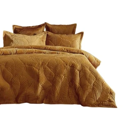 Image de Paoletti Contemporary Palmeria Taie Set, Polyester, Or, 50 x 75cm