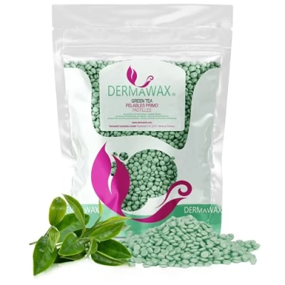 Image de Perles de cire 1 kg thé vert première qualité, sans bandes cire, pour épilation, épilation brésilienne Épilation tout le corps, jambes, visage et bras