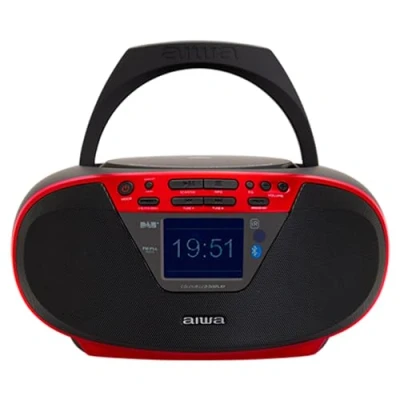 Image de Aiwa BBTU 500DAB/RD Radio CD Portable Dab+ avec écran Couleur 2,4&quot;, Bluetooth 5.0, USB, CD/CDR/RW/MP3, Dab+. : Rouge