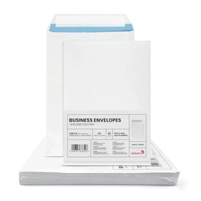 Image de Netuno 50 enveloppes d&#039;expédition blanches C5 162 x 229 mm 90g grandes pochette blanche grande enveloppe pour lettre A5 factures taille