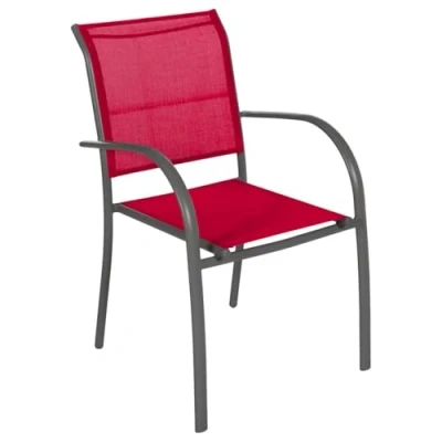 Image de Hespéride Fauteuil de Jardin empilable Piazza Grenade &amp; Graphite