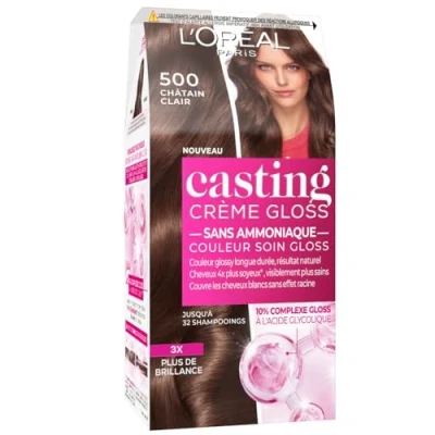 Image de L&#039;Oréal Paris Coloration 4.15 Marron GLACÉ Casting CRÈME Gloss Coloration, Femme, Taille: 239 g, chatain clair fondant