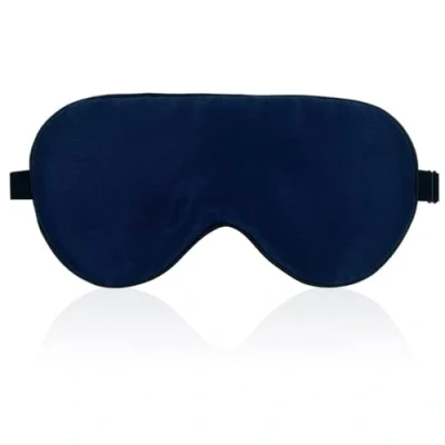 Image de townssilk Masque de sommeil 100 % soie avec sangle réglable, confortable et super doux, bleu marine