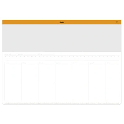 Image de RHODIA 194042C Sous Main Semainier Entoilé A2 59,4 x 42 cm 30 Feuillets Détachables 80 g/m² Support de Clavier/Souris et Outil d&#039;Organisation Gestion du Temps Collection Rhodiatime