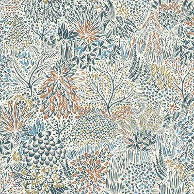 Image de Rasch Symphony 866124 Papier peint intissé Motif forêt en blanc, bleu, rouge et vert 10,05 x 0,53 m (L l)
