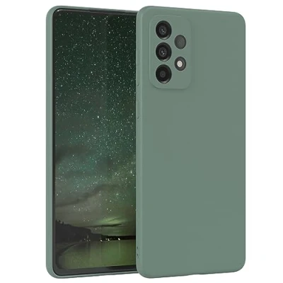 Image de EAZY CASE Housse en Silicone pour Galaxy A73 5G Souple Antichoc Portable avec Protection Appareil Photo Fines Premium Cover TPU Phone Bumper Vert Minuit