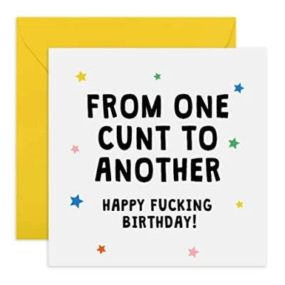 Image de Central 23 Carte d&#039;anniversaire coquine Pour femme « One C*nt To Another » Cartes de vœux grossières elle sœur, meilleure amie, collègue travail Avec autocollants amusants