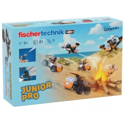 Image de fischertechnik Junior Pro 576100 Jeu de Construction pour Enfants, 7 modèles à Construire, Dont Un Camion Pompier, dès 5 Ans, Orange