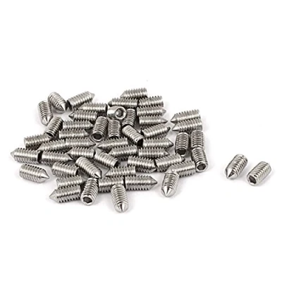 Image de sourcing map Vis Pointeau Conique pour Poignée de Porte Sans Tête Hexagonale M4 x 8 mm acier inoxydable 304 50 Pcs