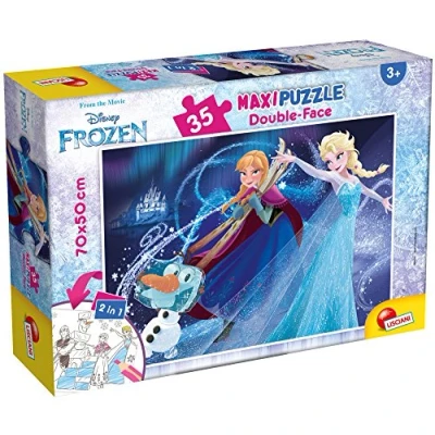 Image de Liscianigiochi Disney Frozen LISCIANI RECTO/VERSO NEIGES 66711, Puzzle Double Face 35 pièces La Reine des Neige, Taille Unique