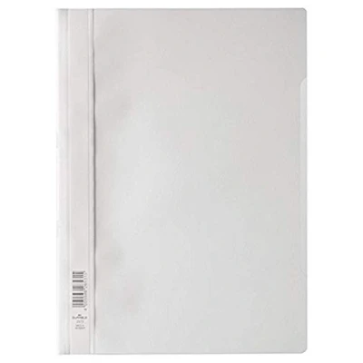 Image de Durable 252302 Lot de 25 Chemise à lamelles format A4 couverture transparente dos opaque Blanc