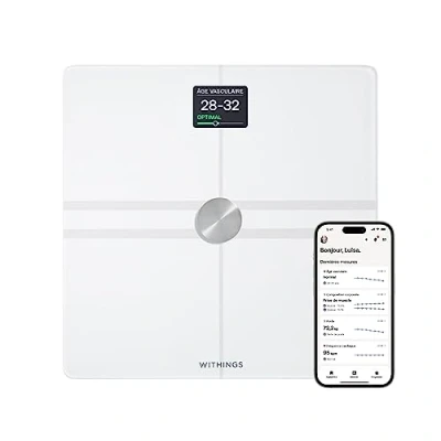 Image de WITHINGS Body Comp Balance connectée avec analyse corporelle complète, Évaluation Cardiovasculaire, Score de Santé Nerveuse, Wi Fi &amp; Bluetooth écran couleur, digitale