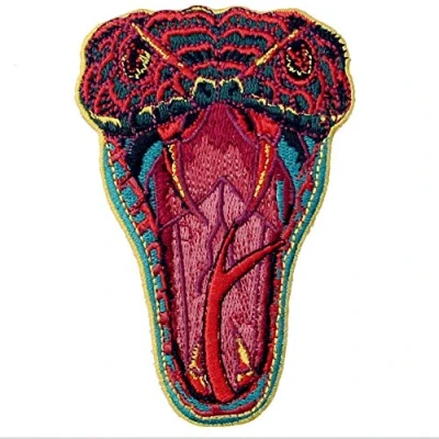 Image de Patch brodé en forme de Le serpent rugissant, à coudre ou coller avec fer repasser