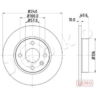 Image de JAPKO 610405C Disque de frein 240 10 4 plein peint OPEL: Corsa C 3/5 portes, Combo Tour, Van / Break
