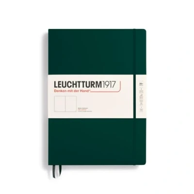Image de LEUCHTTURM1917 370263 Carnet Master Classic (A4+) Couverture rigide, 235 pages numérotées, Forest Green, blanc