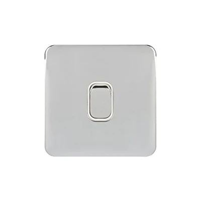 Image de Schneider Electric Lisse Interrupteur sans vis 10 AX 1 G, argent, GGBL1014WPCS, 240V