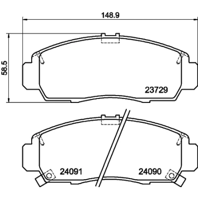 Image de HELLA 8DB 355 009 771 Jeu de plaquettes frein avec indicateur d&#039;usure HONDA: CIVIC 7 Hatchback, ACCORD Limousine, 8, ACURA: TSX