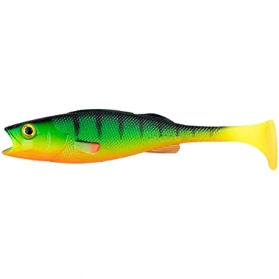 Image de LMAB KØFI Perch shad Tout Tailles et Couleurs leurre Souple 7, 11, 14, 18 &amp; 23 cm, Peche, Souple, carnassier (14 Firetiger)