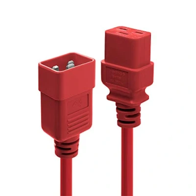 Image de Rallonge de câble d&#039;alimentation IEC 60320 C19 pour C20 250 V 16 A 3 m moulé rouge LINDY
