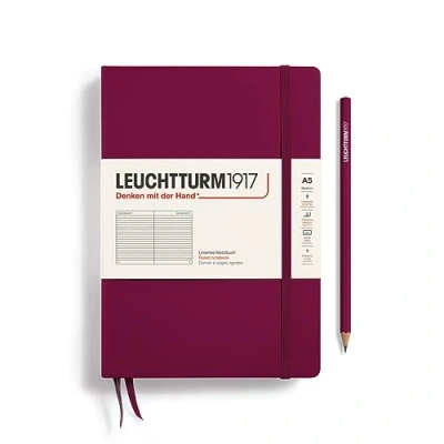 Image de LEUCHTTURM1917 359691 Carnet de notes Medium (A5), Couverture rigide, 251 pages numérotées, Port Red, ligné