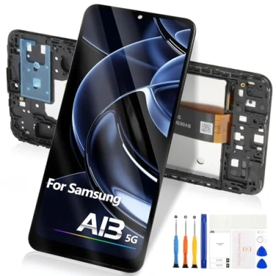 Image de Écran LCD pour Samsung Galaxy A13 5G, Display Numériseur 5G Écrantactile Assemblée Kits SM A136U A136W (Noir avec Cadre)