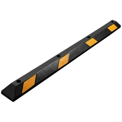 Image de Wiltec Butée de roue 183 x 15 10 cm en Caoutchouc 14,5 kg/pièce avec Réflecteurs Aide au stationnement Stop roues pour Parkings, Garages